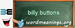 WordMeaning blackboard for billy buttons